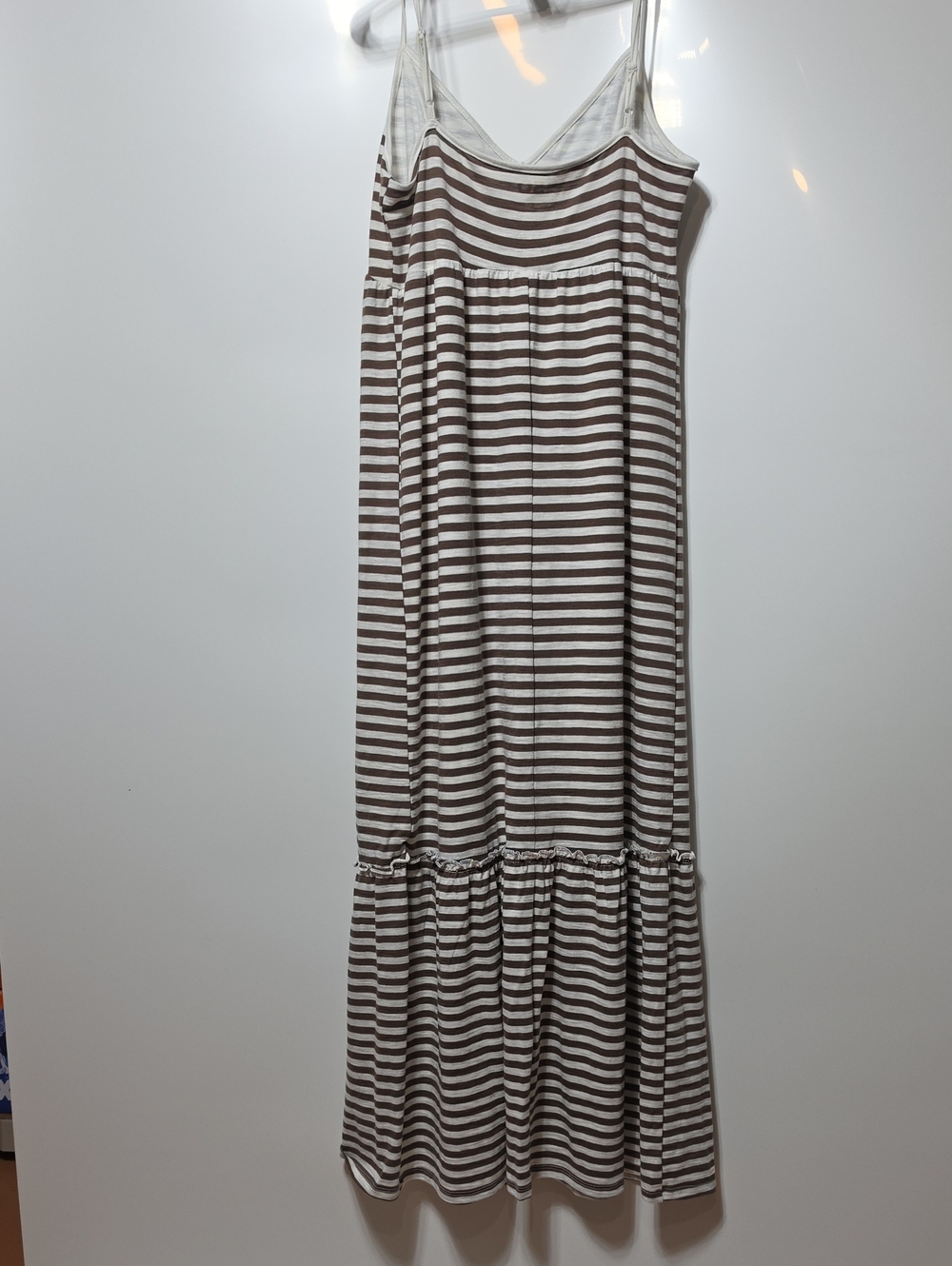 NWT Junior Size L Kohl's SO Brown and White Striped Maxi Dress